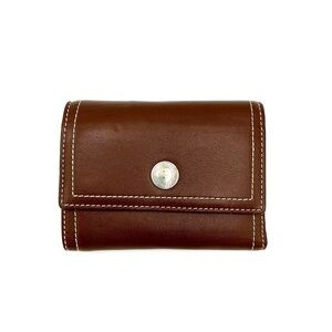 Coach Brown Leather Trifold Wallet #1000